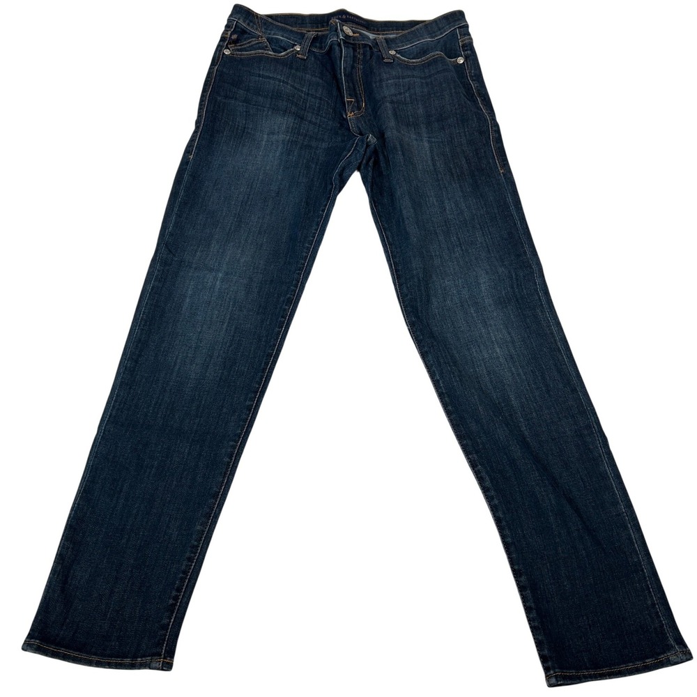 Rock & Republic Berlin R010132 Womens Dark Wash Slim Straight Jeans Size 14M